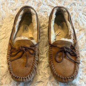 UGG Brown Suede Moccasin Slippers size 9
